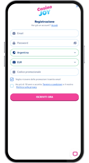 Registrati ed effettua un deposito